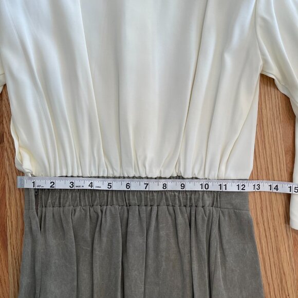 Vtg 90s Dawn Joy Floral Lace Vest Dress Set Sage Green Cream Size 6 Cottagecore - Picture 13 of 16